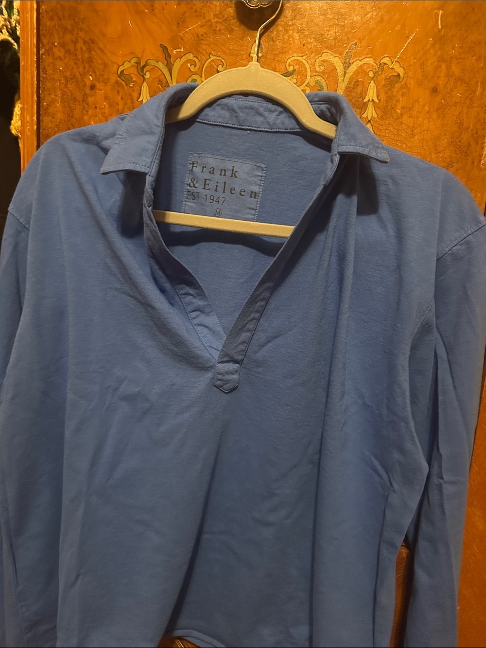 Frank & Eileen Soft Blue Long-Sleeve Polo Shirt